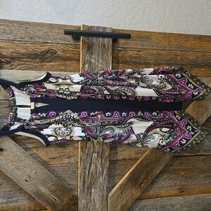 INC Dress. Size Petite Medium. Black/White/Purple